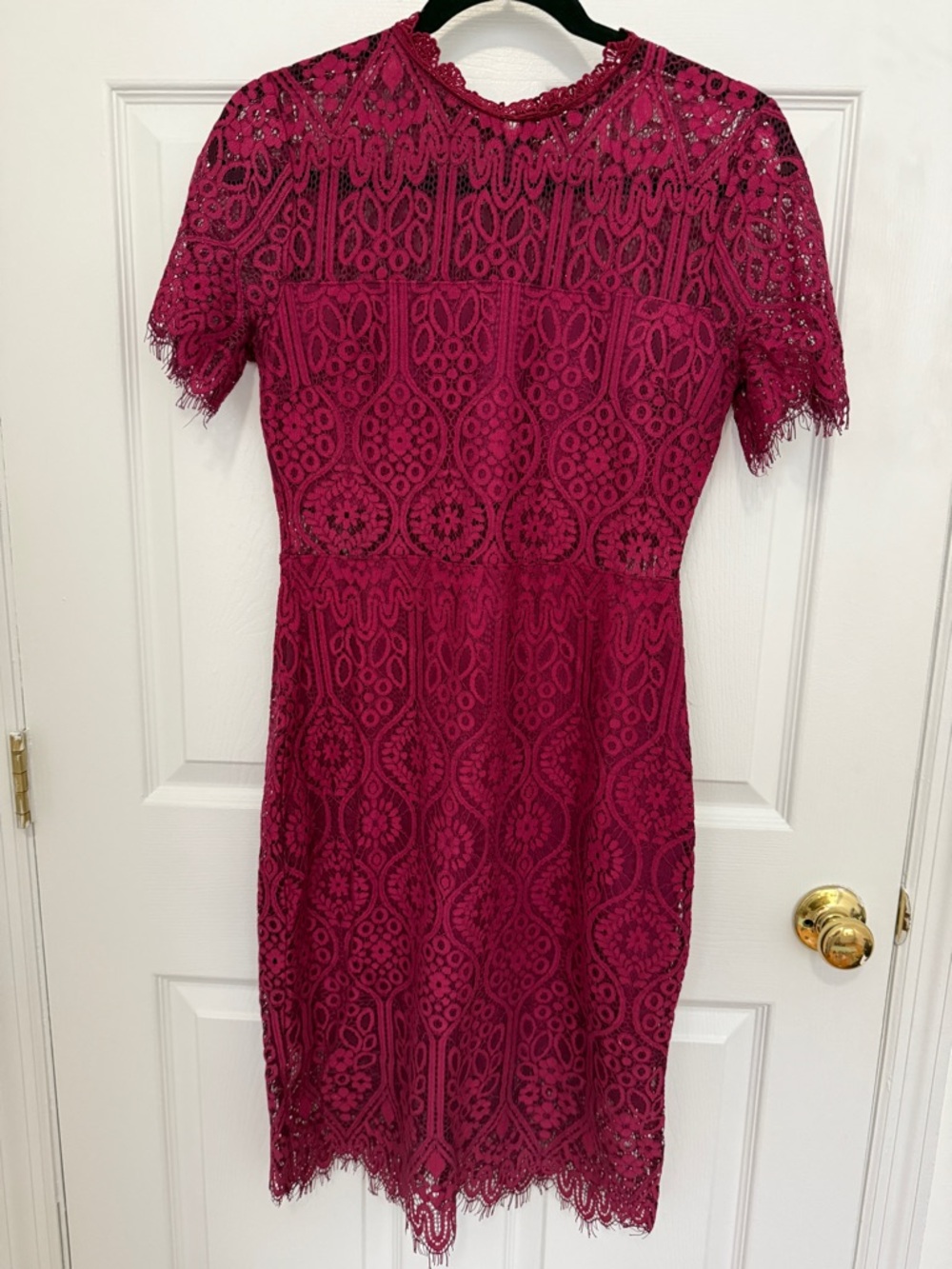Lulus Sheath Dress in Deep Raspberry